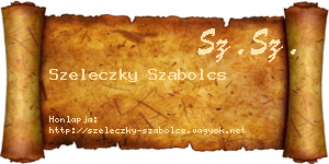 Szeleczky Szabolcs névjegykártya